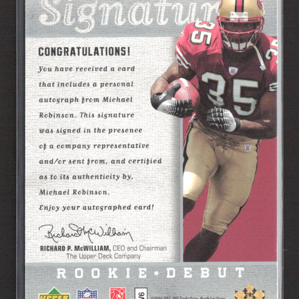 2006 Upper Deck Rookie Debut Signatures Michael Robinson #247 Auto
