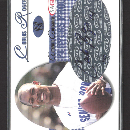 2005 SAGE Players Proof Carlos Rogers #A38 Auto
