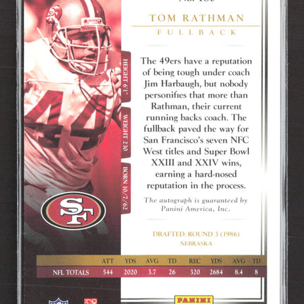 2014 Panini Limited Tom Rathman #180 11/25 Auto