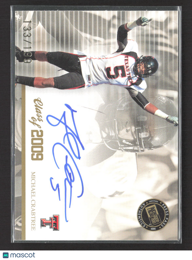 2009 Press Pass Class of 2009 Michael Crabtree #CL-MC 133/199 Auto