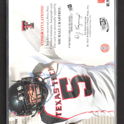 2009 Press Pass Class of 2009 Michael Crabtree #CL-MC 133/199 Auto