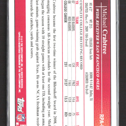 2009 Topps Rookie Premiere Michael Crabtree #RPA-MC Auto