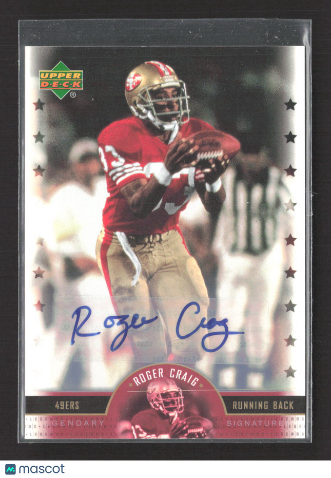 2005 Upper Deck Legends Football Legendary Signatures Roger Craig #LS-RG Auto