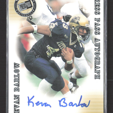 2001 Press Pass Signature Edition Kevan Barlow #N/A Gold 038/250 Auto