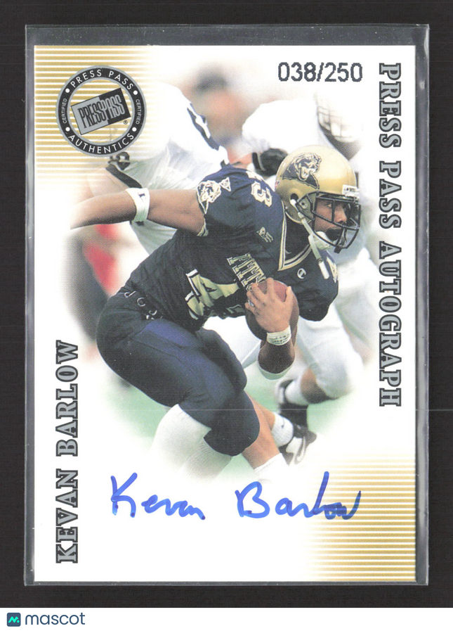 2001 Press Pass Signature Edition Kevan Barlow #N/A Gold 038/250 Auto