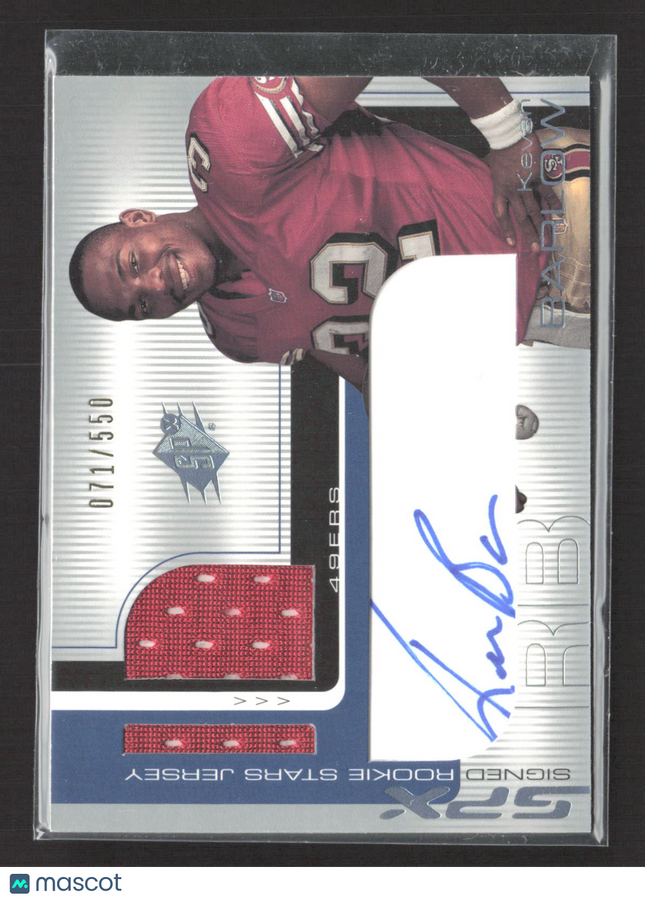 2001 Upper Deck SPx Kevan Barlow #106 Authentic Autograph 071/550 Jersey Auto