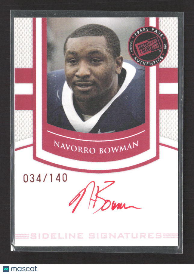 2010 Press Pass Signatures NaVorro Bowman #SS-NB 034/140 Auto Red Ink Rare Color