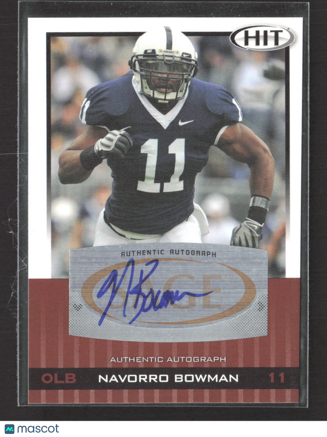 2010 Sage Hit Navorro Bowman #A59 Auto