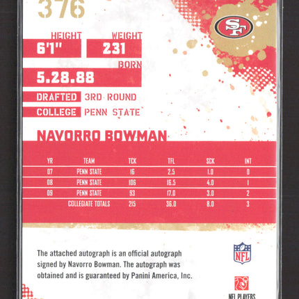 2010 Score Signatures NaVorro Bowman #376 Auto