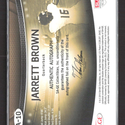 2010 SAGE Hit Jarrett Brown #A-10 Authentic Auto