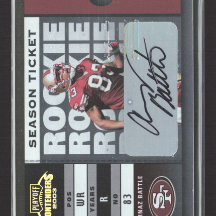2003 Playoff Contenders Rookie Ticket Arnaz Battle #182 Auto /989