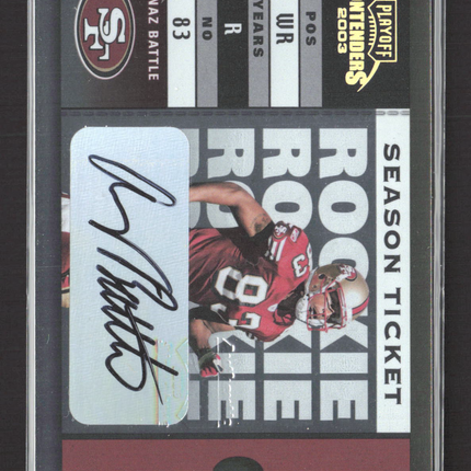 2003 Playoff Contenders Season Ticket Arnaz Battle #182 Auto /989