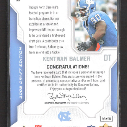 2008 Upper Deck Draft Edition Kentwan Balmer #35 RC Auto