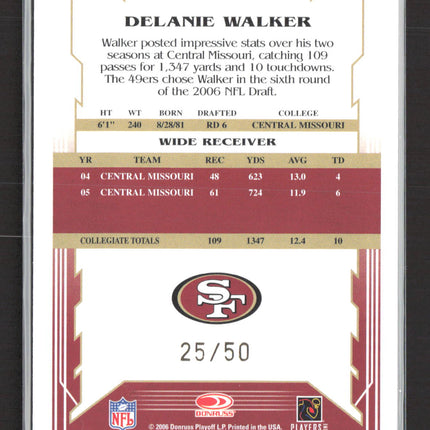 2006 Score Select Delanie Walker #426 Gold /50