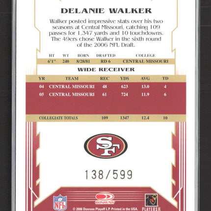 2006 Score Select Delanie Walker #426 Holo /599