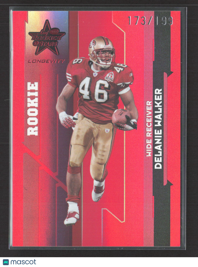 2006 Donruss Leaf Certified Materials Longevity Delanie Walker #231 Red 173/199