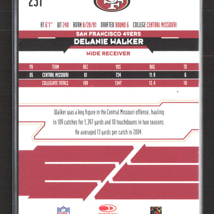 2006 Donruss Leaf Certified Materials Longevity Delanie Walker #231 Red 173/199