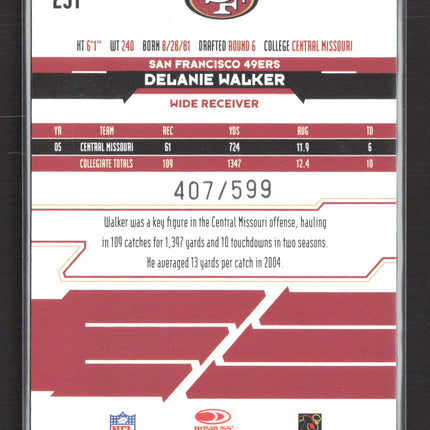 2006 Donruss Leaf Rookies & Stars Delanie Walker #231 /599