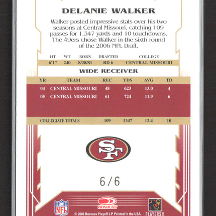 2006 Score Select Delanie Walker #426 Black /6