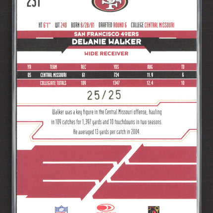 2006 Leaf Rookies & Stars Longevity Delanie Walker #231 Gold /25