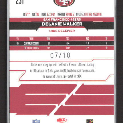 2006 Donruss Rookies & Stars Longevity Delanie Walker #231 Black /10