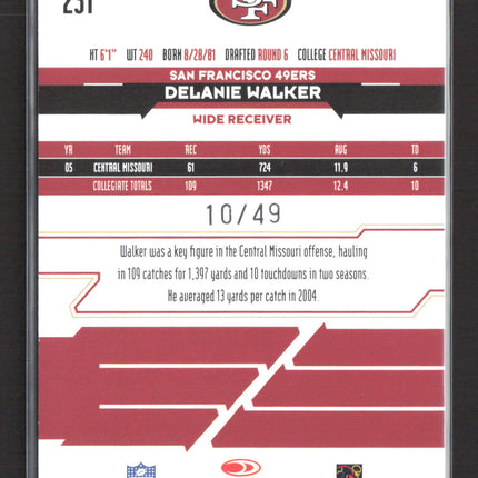 2006 Leaf Rookies & Stars Longevity Delanie Walker #231 /49