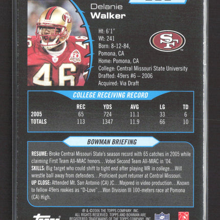 2006 Bowman Blue Delanie Walker #266 Blue /150