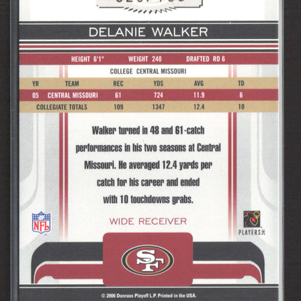 2006 Donruss Gridiron Gear Delanie Walker #134 029/100