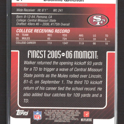 2006 Topps Finest Delanie Walker #24 X-Fractor Blue /150