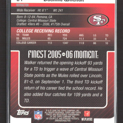 2006 Topps Finest Delanie Walker #24 Refractor Gold /49