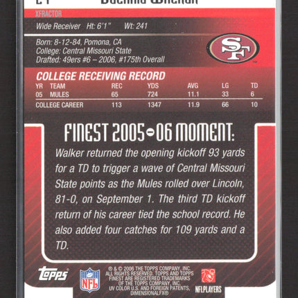 2006 Topps Finest Delanie Walker #24 X-Fractor Green /50