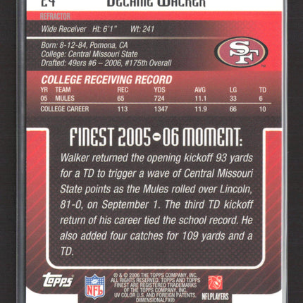 2006 Topps Finest Delanie Walker #24 Refractor Green /199