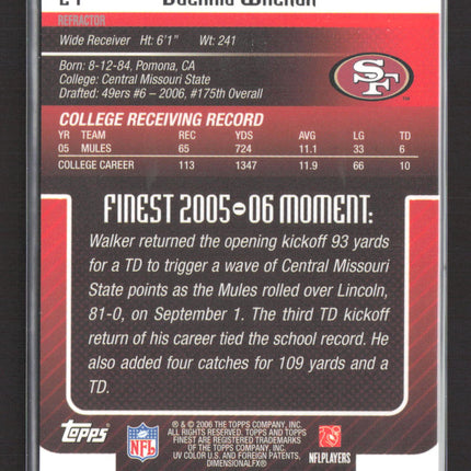 2006 Topps Finest Delanie Walker #24 Refractor Black /99