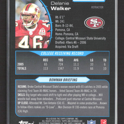 2006 Bowman Chrome Delanie Walker #49 Orange Refractor /25