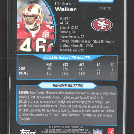 2006 Bowman Chrome Delanie Walker #49 X-Fractor /250