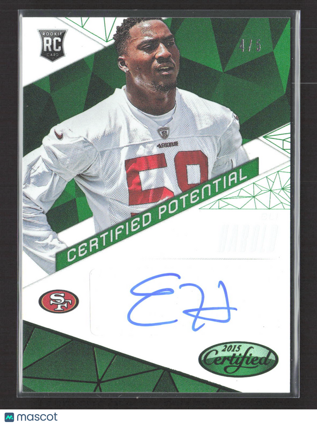 2015 Panini Certified Certified Potential Eli Harold #CP-EH Green RC Auto 4/5