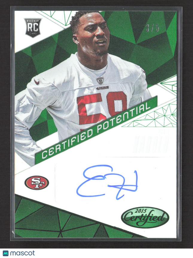 2015 Panini Certified Certified Potential Eli Harold #CP-EH Green 3/5 RC Auto