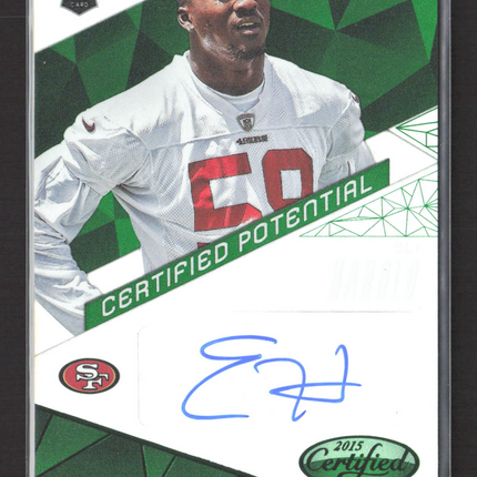 2015 Panini Certified Certified Potential Eli Harold #CP-EH Green RC Auto 2/5