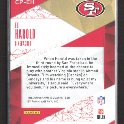 2015 Panini Certified Certified Potential Eli Harold #CP-EH Green RC Auto 2/5