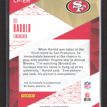 2015 Panini Certified Certified Potential Eli Harold #CP-EH RC 136/150 Auto