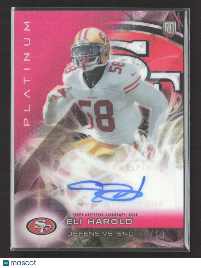 2015 Topps Platinum Eli Harold #AR-EH Pink 09/10 RC Auto