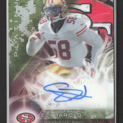 2015 Topps Platinum Eli Harold #AR-EH Camo Refractor 04/10 Auto
