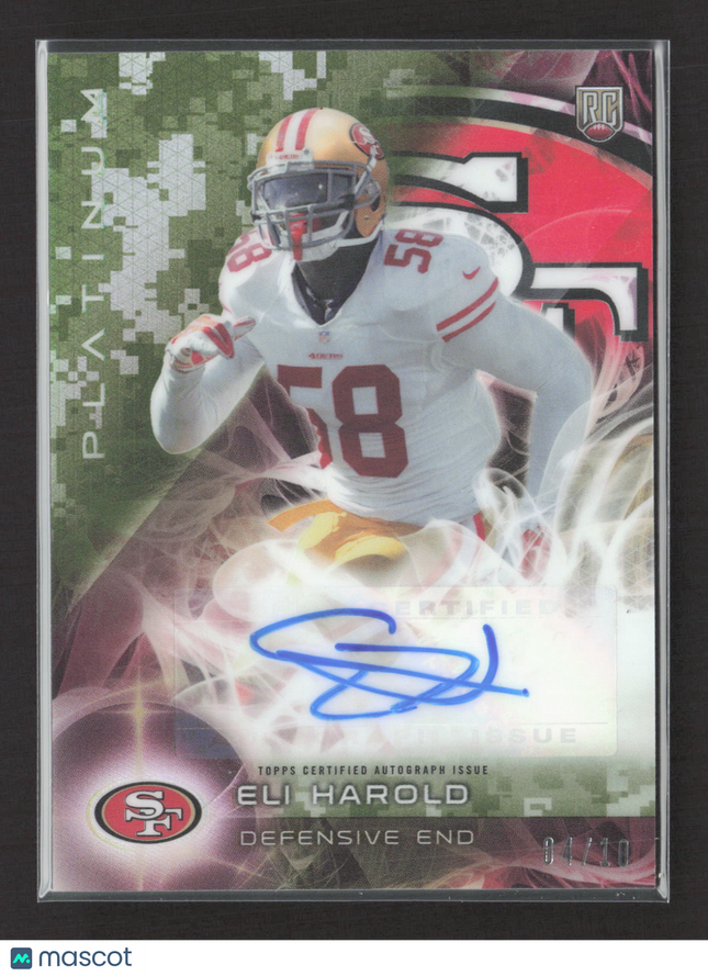 2015 Topps Platinum Eli Harold #AR-EH Camo Refractor 04/10 Auto