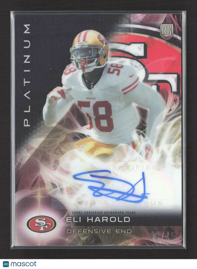 2015 Topps Platinum Eli Harold #AR-EH RC Auto Black /15