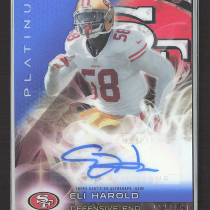 2015 Topps Platinum Football Eli Harold #AR-EH 007/150 RC Auto Blue