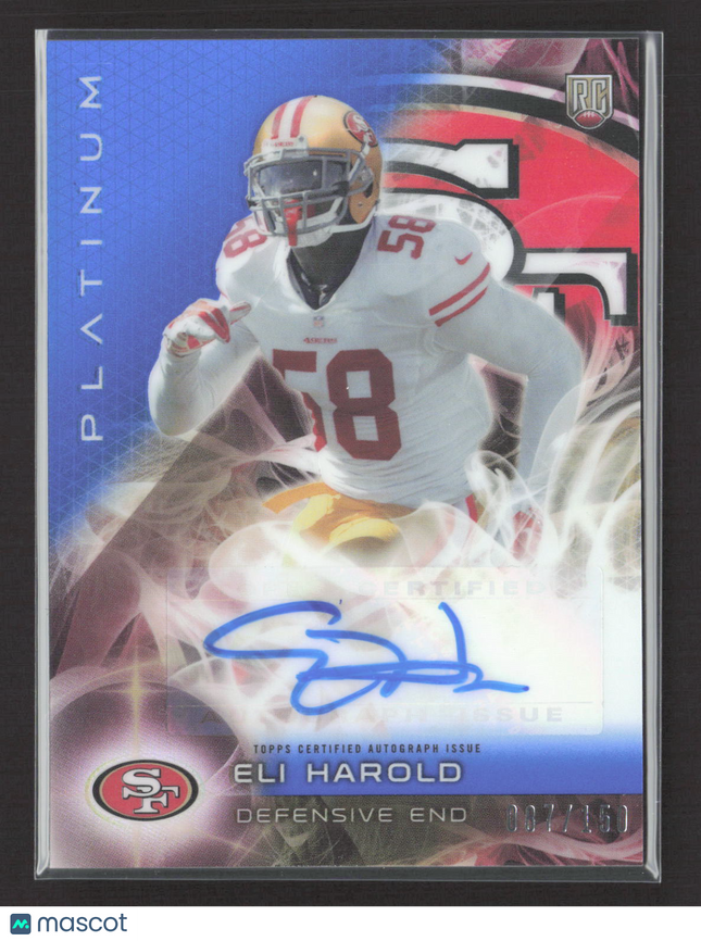 2015 Topps Platinum Football Eli Harold #AR-EH 007/150 RC Auto Blue