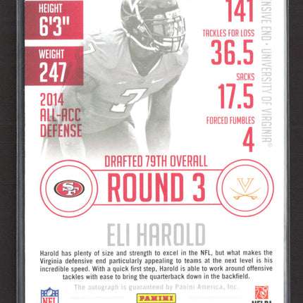 2015 Panini Prestige Eli Harold #237 Auto