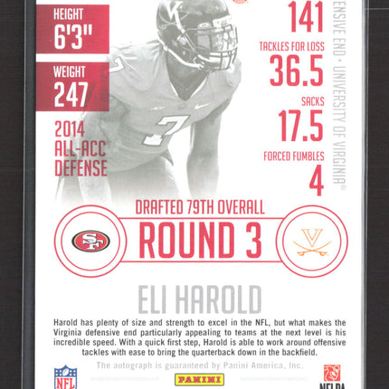 2015 Panini Prestige Eli Harold #237 Auto