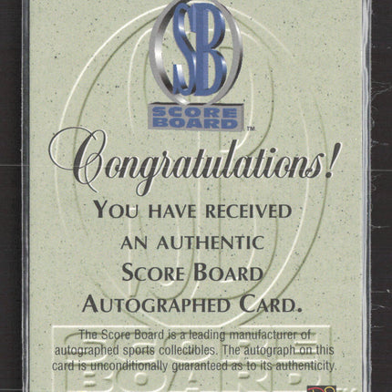 1997 Score Board Pro Line Derrick Deese Authentic Autograph Auto