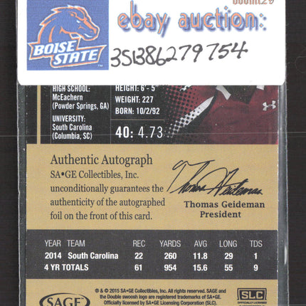 2015 SAGE HIT Busta Anderson Authentic Autograph Auto